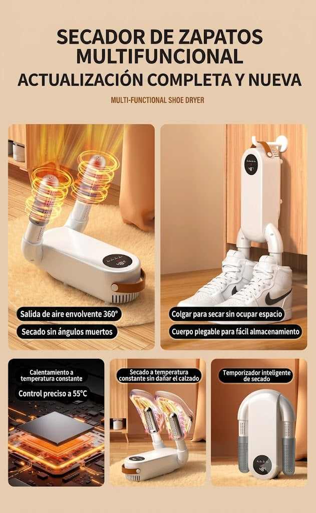 Secador de Zapatos Eléctrico para el Hogar – Secado Rápido, Calentamiento y Desodorización